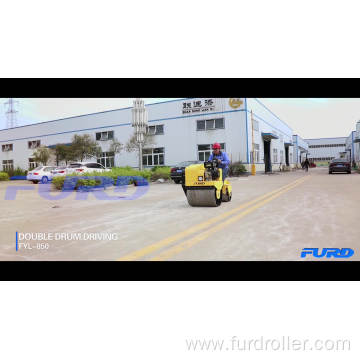 9HP Gasoline Powered 700kg Double Small Vibrating Roller